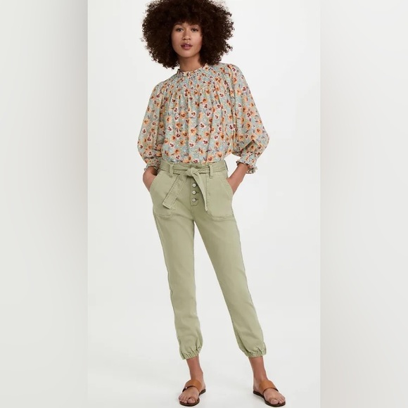 🎯NWOT Paige Mayslie Self Tie Jogger Green Size 27 - Picture 2 of 16